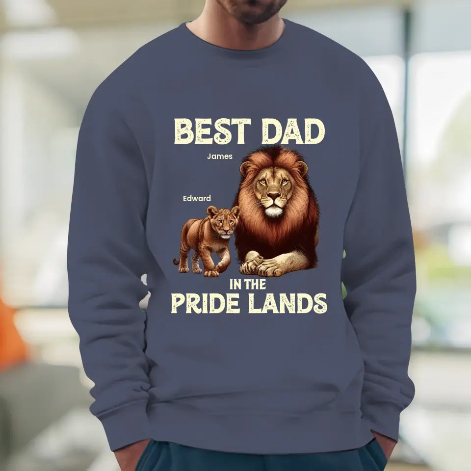 Best Dad In Pride Lands - Custom Name - Personalized Gifts For Dad - Sweater