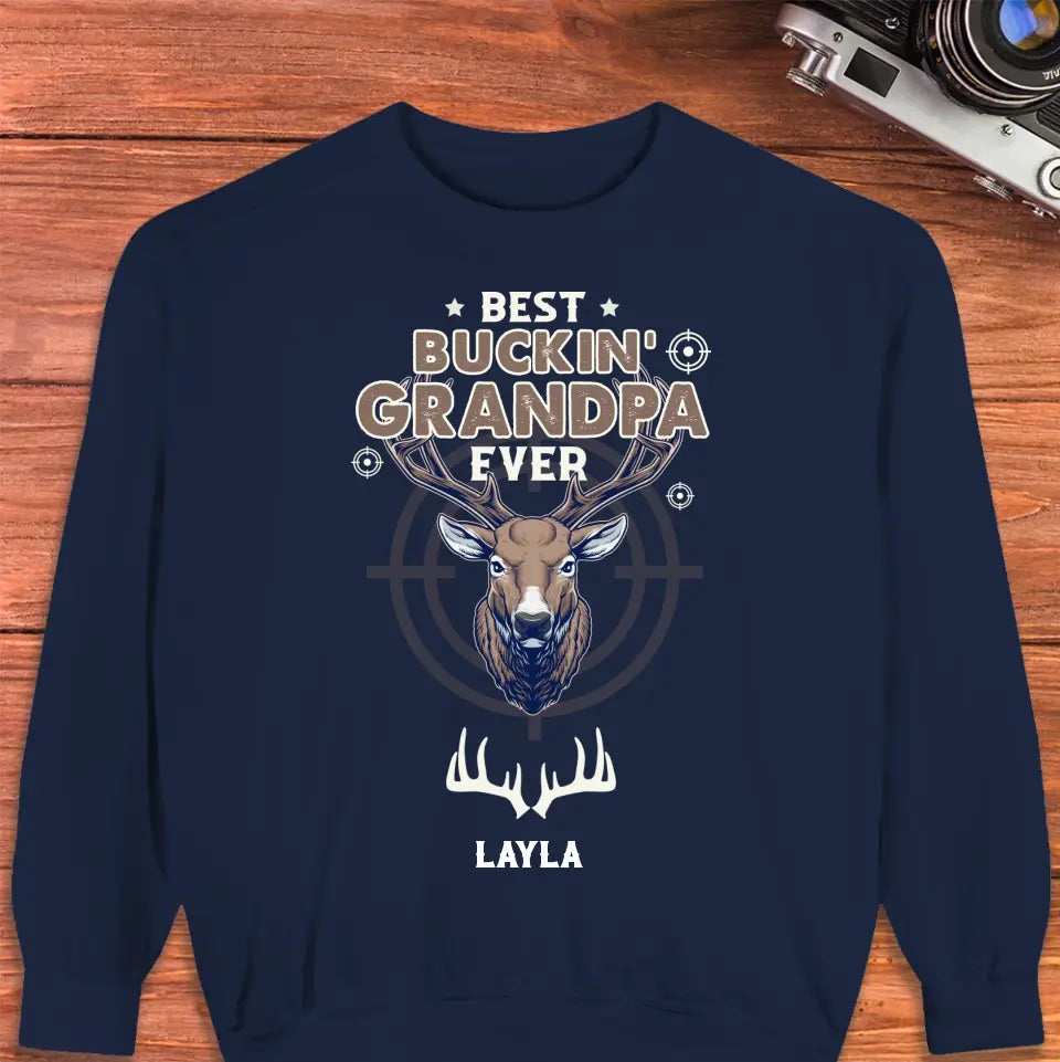 Best Bucking' Grandpa Ever - Personalized Gifts For Grandpa - Unisex Sweater