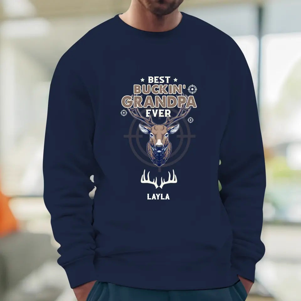 Best Bucking' Grandpa Ever - Personalized Gifts For Grandpa - Unisex Sweater