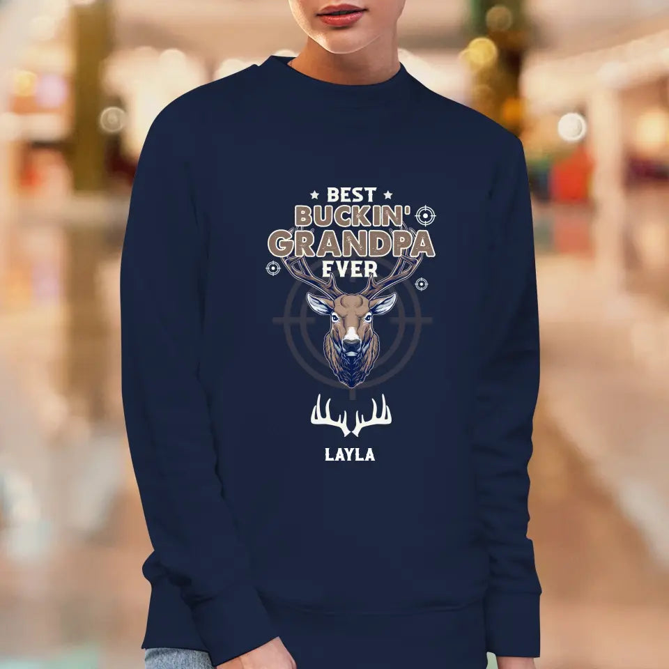 Best Bucking' Grandpa Ever - Personalized Gifts For Grandpa - Unisex Sweater