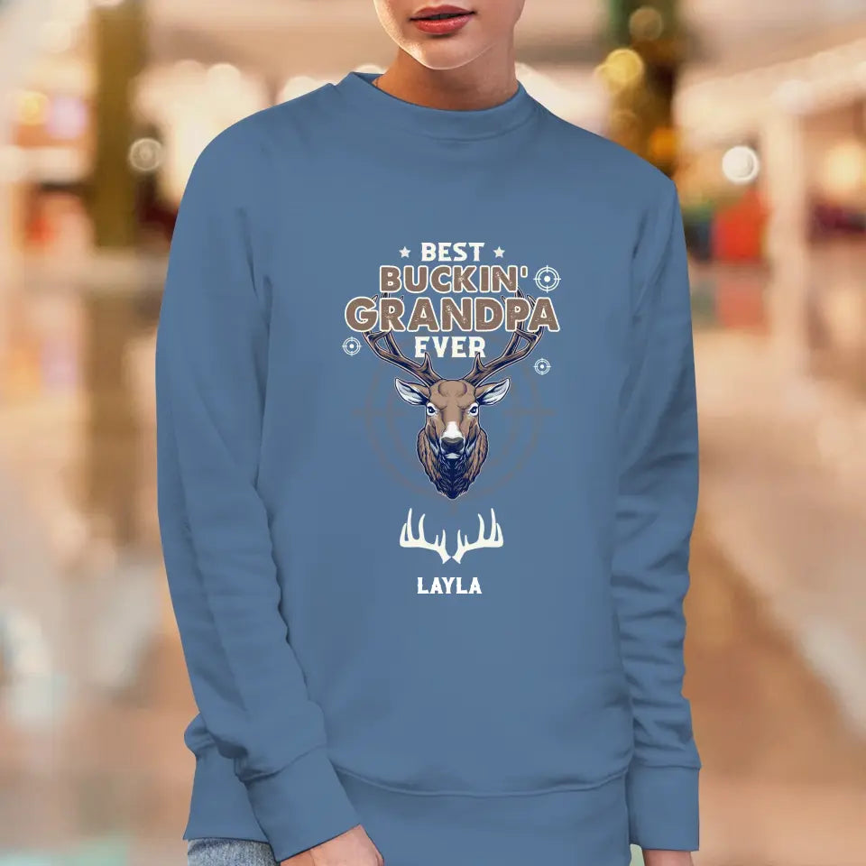 Best Bucking' Grandpa Ever - Personalized Gifts For Grandpa - Unisex Sweater