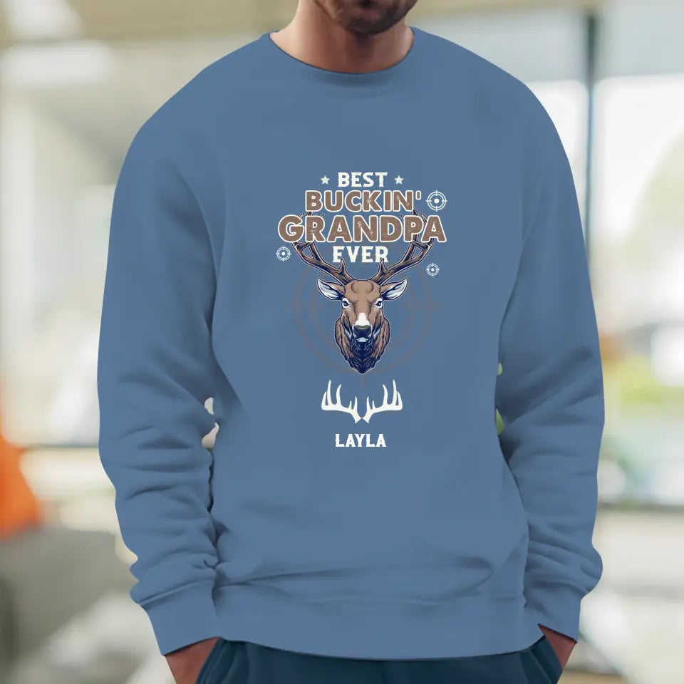 Best Bucking' Grandpa Ever - Personalized Gifts For Grandpa - Unisex Sweater