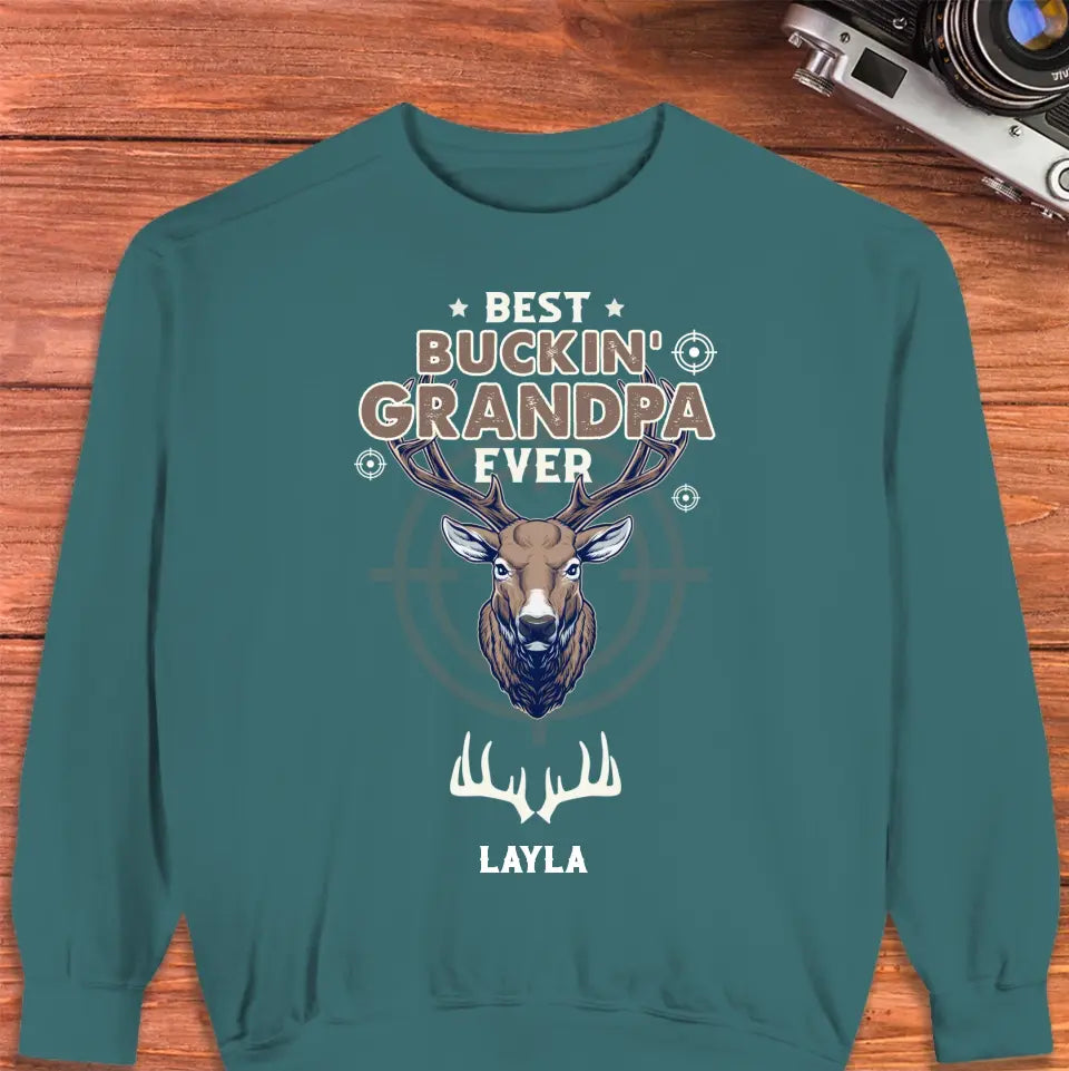 Best Bucking' Grandpa Ever - Personalized Gifts For Grandpa - Unisex Sweater