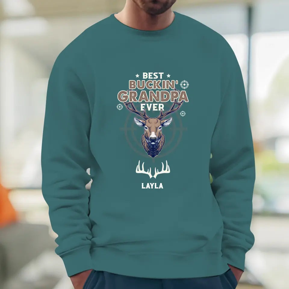 Best Bucking' Grandpa Ever - Personalized Gifts For Grandpa - Unisex Sweater