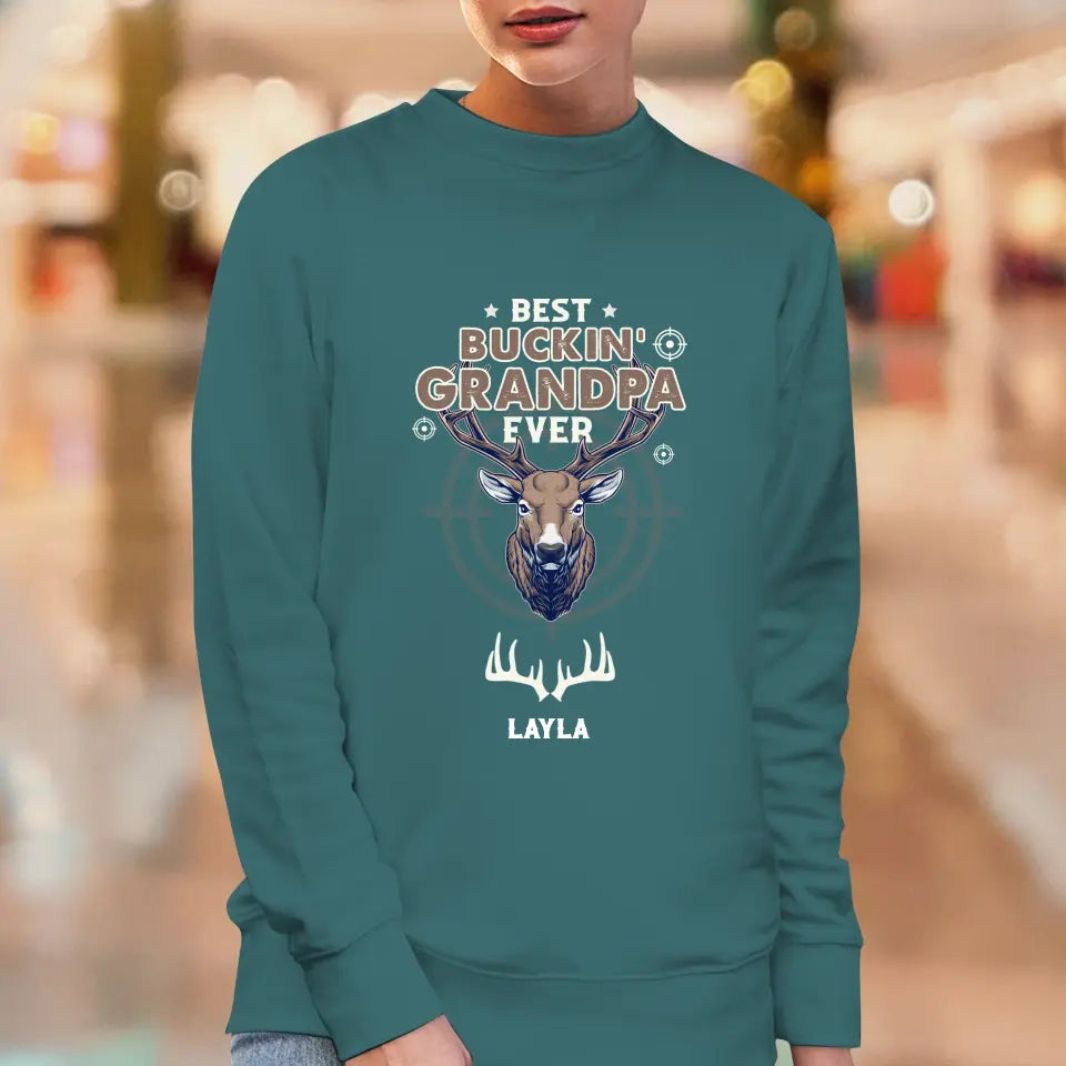 Best Bucking' Grandpa Ever - Personalized Gifts For Grandpa - Unisex Sweater