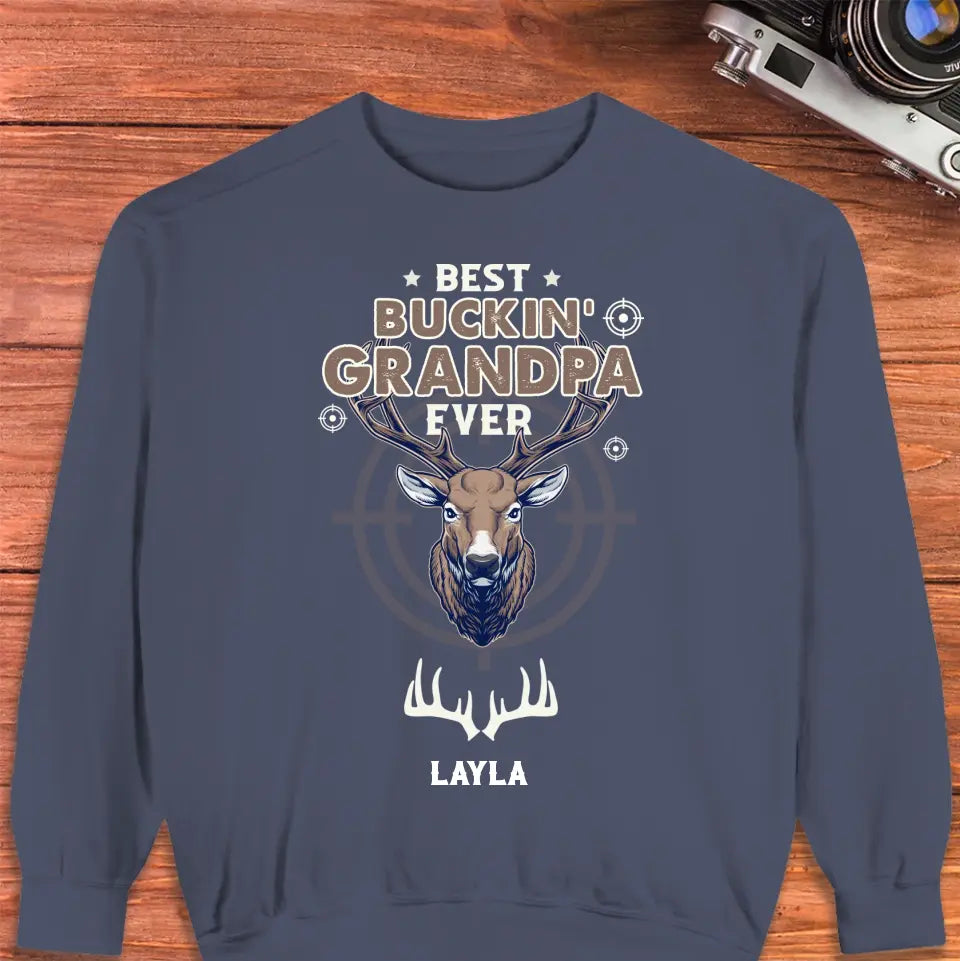 Best Bucking' Grandpa Ever - Personalized Gifts For Grandpa - Unisex Sweater