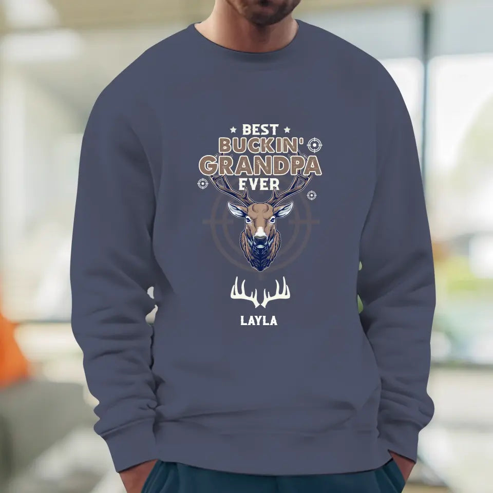 Best Bucking' Grandpa Ever - Personalized Gifts For Grandpa - Unisex Sweater