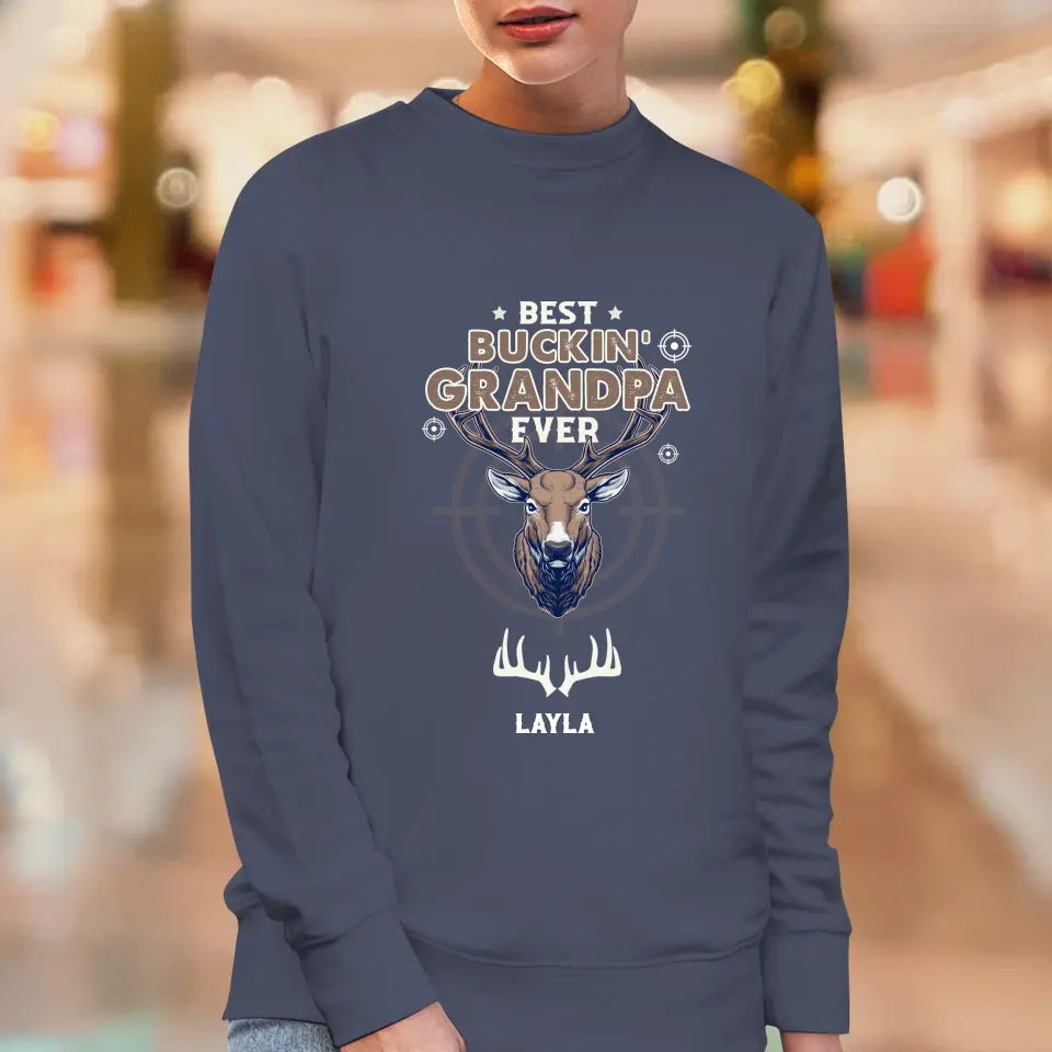 Best Bucking' Grandpa Ever - Personalized Gifts For Grandpa - Unisex Sweater