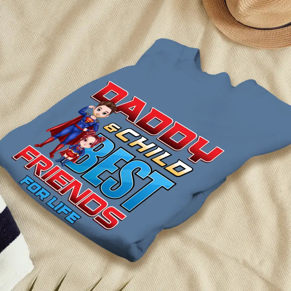 Daddy And Child - Custom Character - Personalized Gifts For Dad - T-Shirt