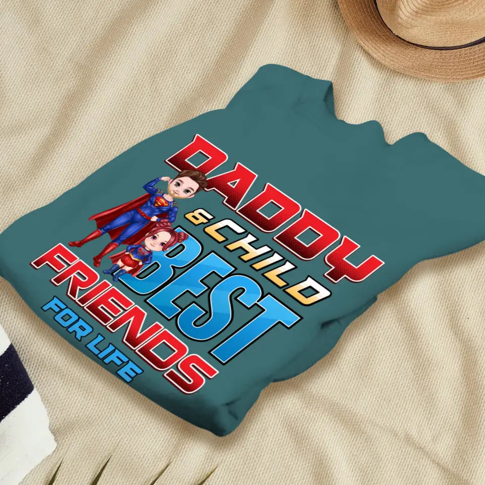 Daddy And Child - Custom Character - Personalized Gifts For Dad - T-Shirt