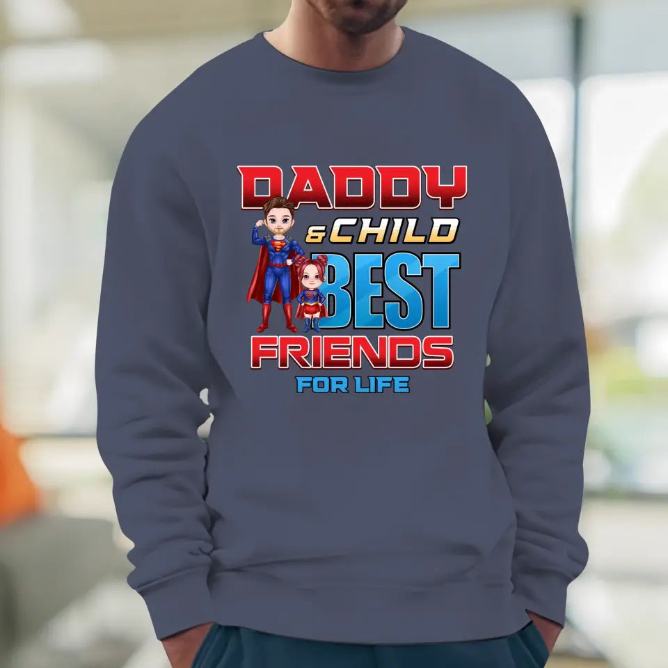 Daddy And Child - Custom Character - Personalized Gifts For Dad - T-Shirt