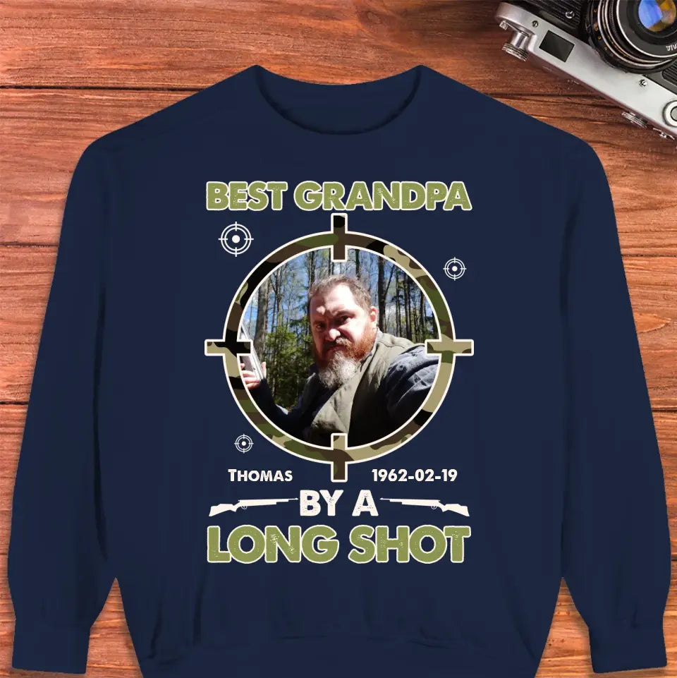 Best Grandpa By A Long Shot - Custom Photo - Personalized Gifts For Grandpa - T-Shirt