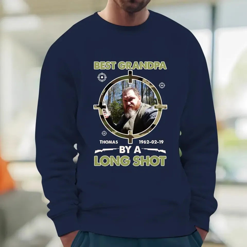 Best Grandpa By A Long Shot - Custom Photo - Personalized Gifts For Grandpa - T-Shirt