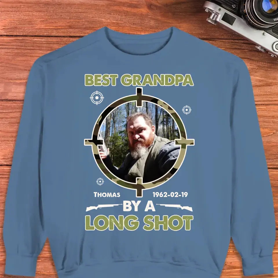 Best Grandpa By A Long Shot - Custom Photo - Personalized Gifts For Grandpa - T-Shirt