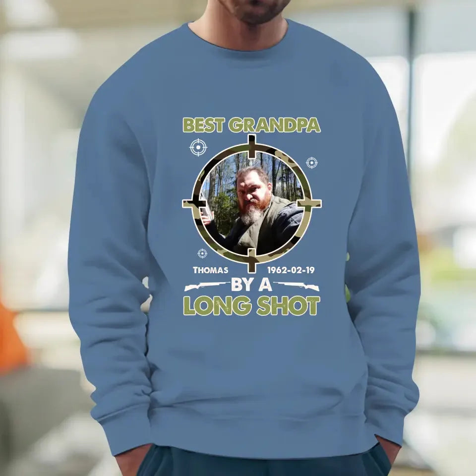 Best Grandpa By A Long Shot - Custom Photo - Personalized Gifts For Grandpa - T-Shirt