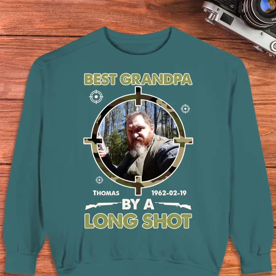 Best Grandpa By A Long Shot - Custom Photo - Personalized Gifts For Grandpa - T-Shirt