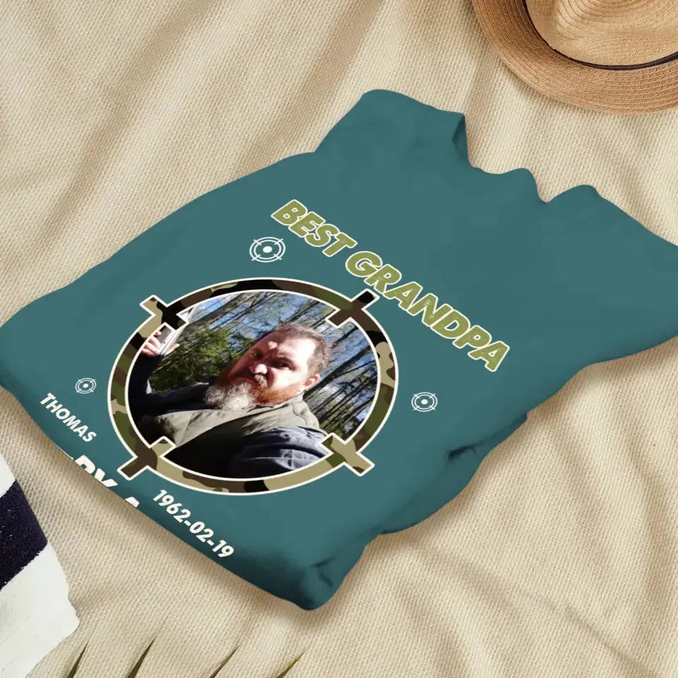 Best Grandpa By A Long Shot - Custom Photo - Personalized Gifts For Grandpa - T-Shirt