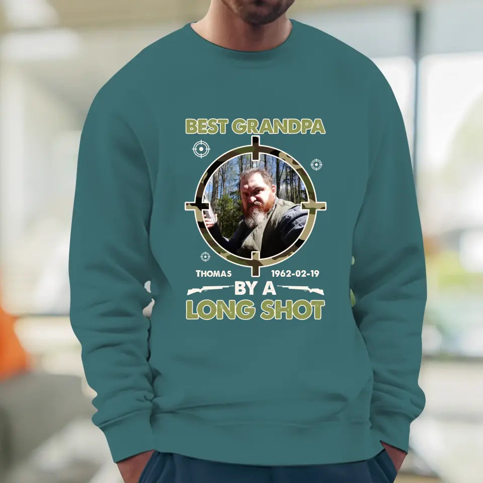 Best Grandpa By A Long Shot - Custom Photo - Personalized Gifts For Grandpa - T-Shirt