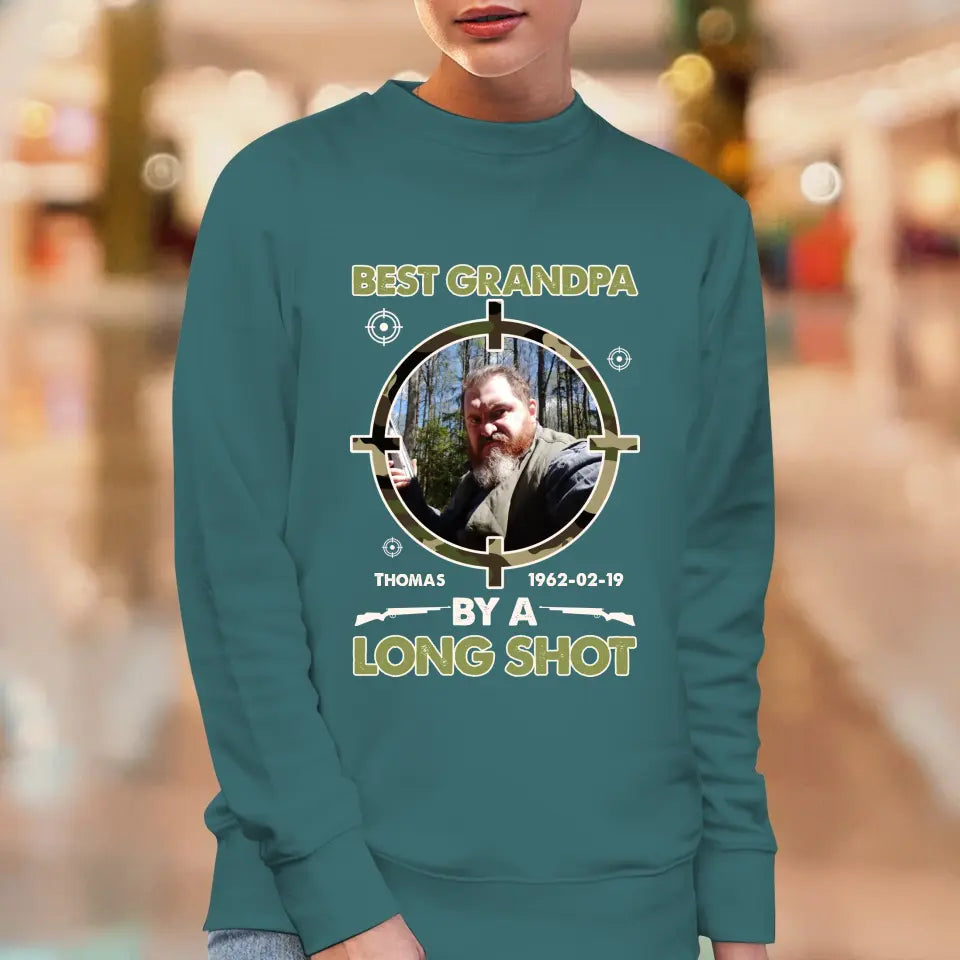 Best Grandpa By A Long Shot - Custom Photo - Personalized Gifts For Grandpa - T-Shirt