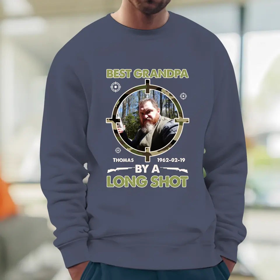 Best Grandpa By A Long Shot - Custom Photo - Personalized Gifts For Grandpa - T-Shirt