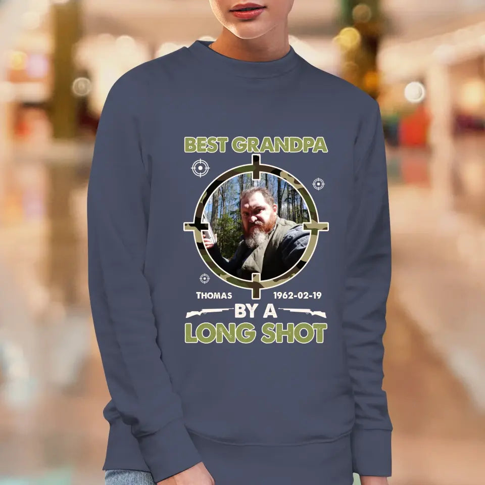 Best Grandpa By A Long Shot - Custom Photo - Personalized Gifts For Grandpa - T-Shirt