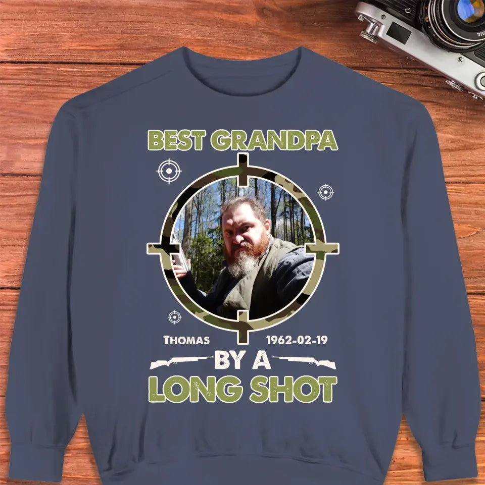Best Grandpa By A Long Shot - Custom Photo - Personalized Gifts For Grandpa - Sweater