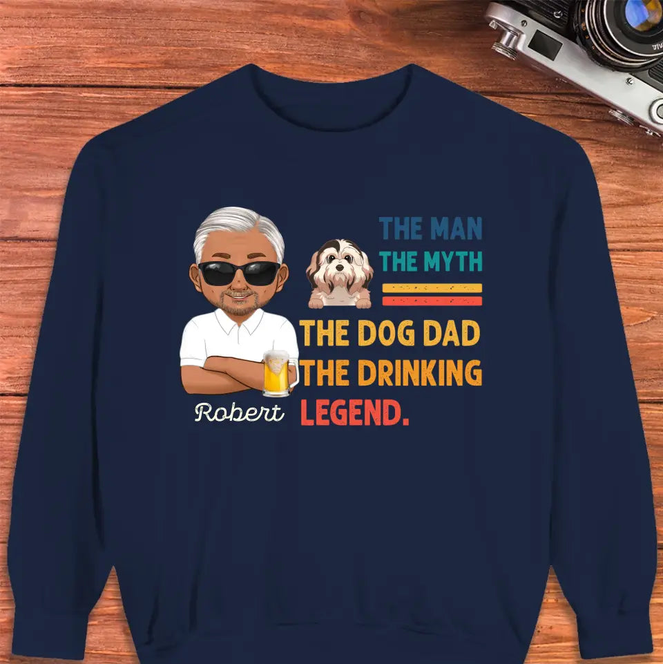 The Man, The Myth, The Dog Dad - Custom Name - Personalized Gifts For Dad - T-Shirt