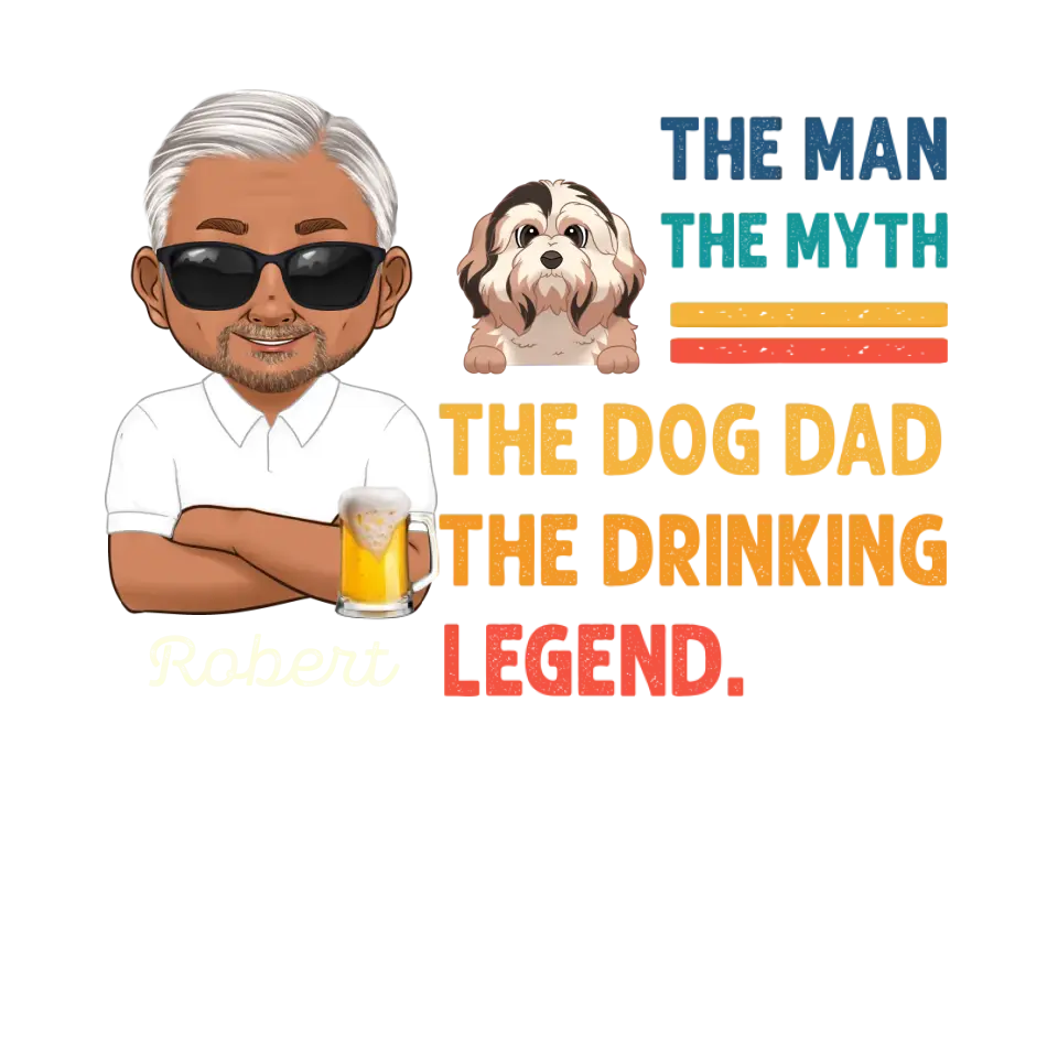 The Man, The Myth, The Dog Dad - Custom Name - Personalized Gifts For Dad - T-Shirt