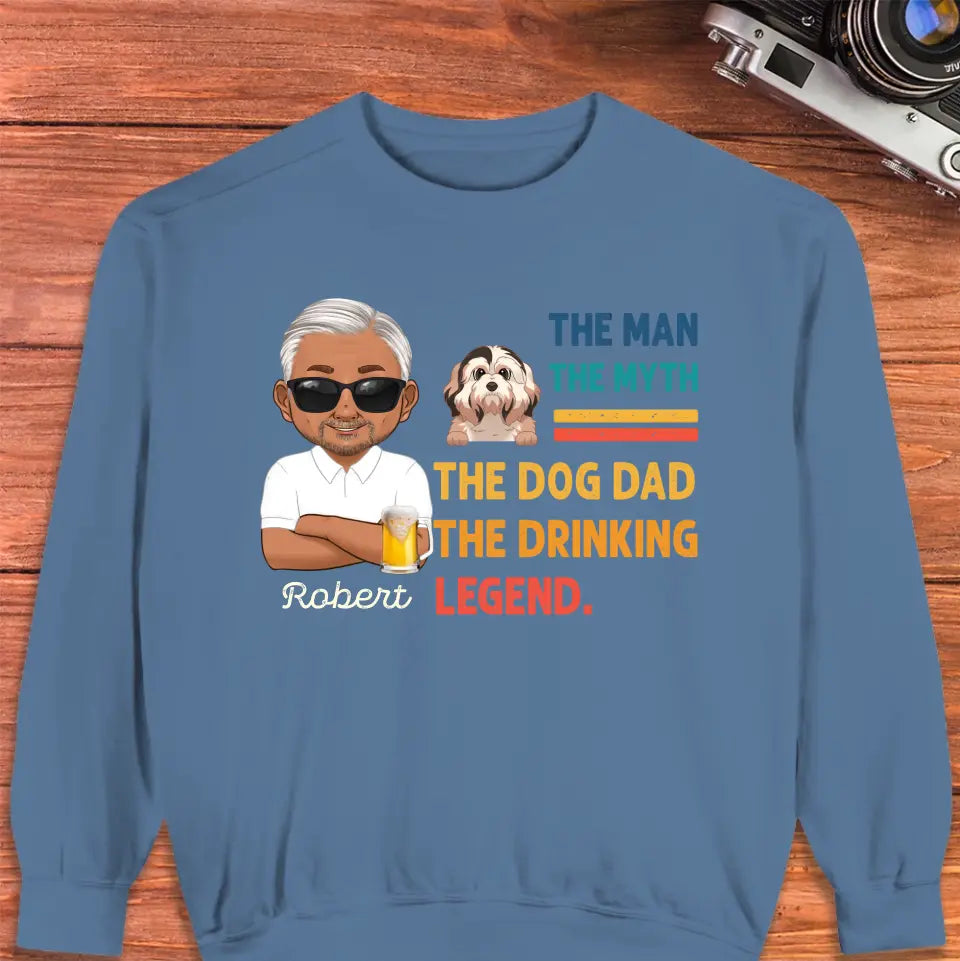 The Man, The Myth, The Dog Dad - Custom Name - Personalized Gifts For Dad - T-Shirt