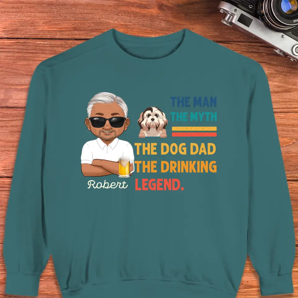 The Man, The Myth, The Dog Dad - Custom Name - Personalized Gifts For Dad - T-Shirt