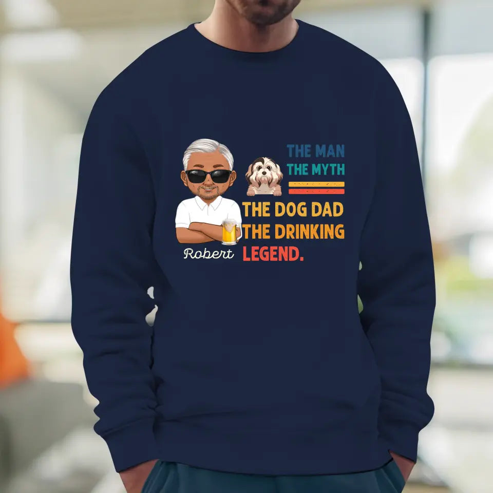 The Man, The Myth, The Dog Dad - Custom Name - Personalized Gifts For Dad - Sweater