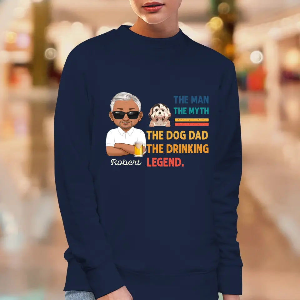 The Man, The Myth, The Dog Dad - Custom Name - Personalized Gifts For Dad - Sweater