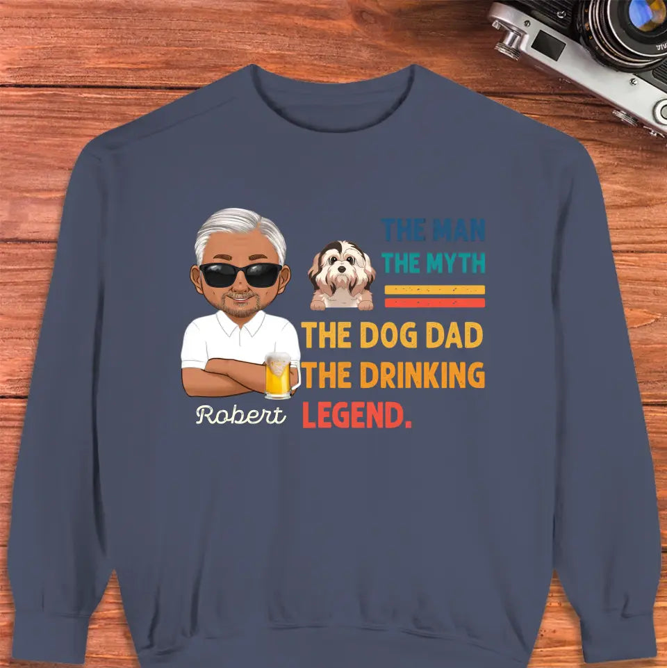 The Man, The Myth, The Dog Dad - Custom Name - Personalized Gifts For Dad - T-Shirt