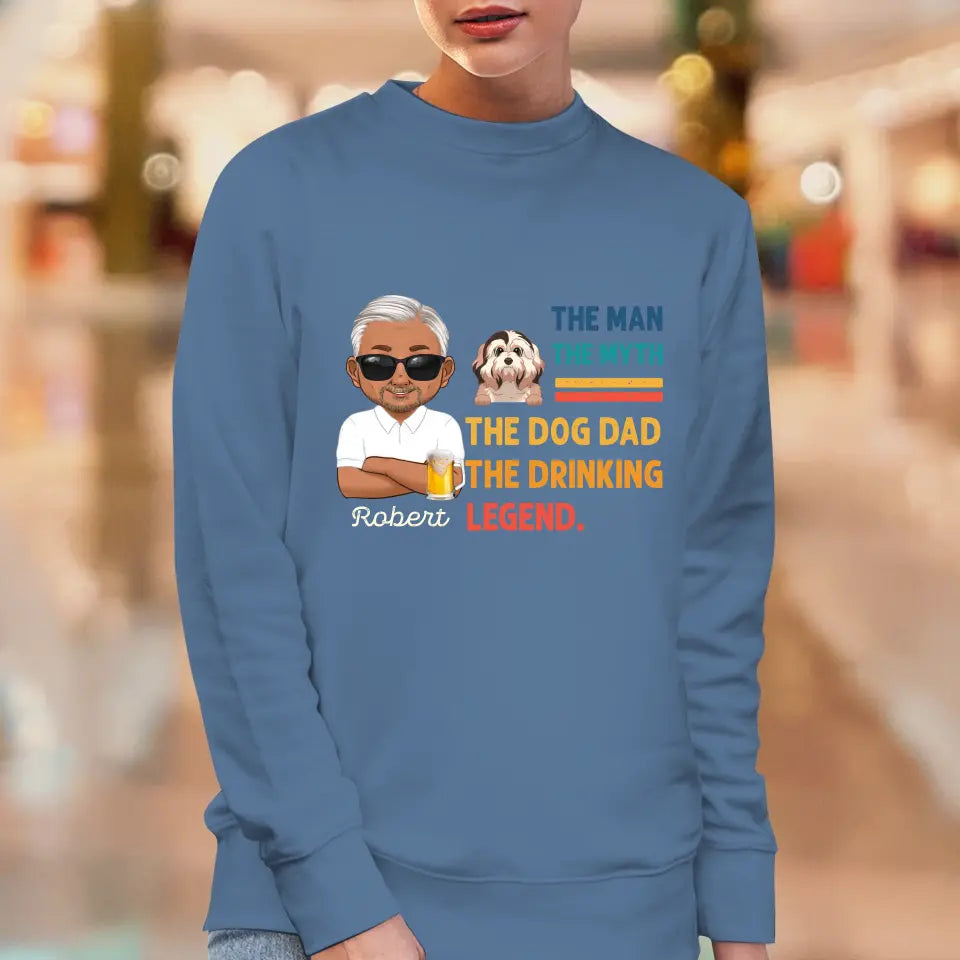 The Man, The Myth, The Dog Dad - Custom Name - Personalized Gifts For Dad - Sweater