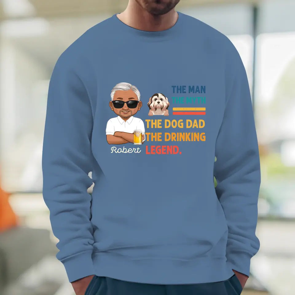 The Man, The Myth, The Dog Dad - Custom Name - Personalized Gifts For Dad - Sweater