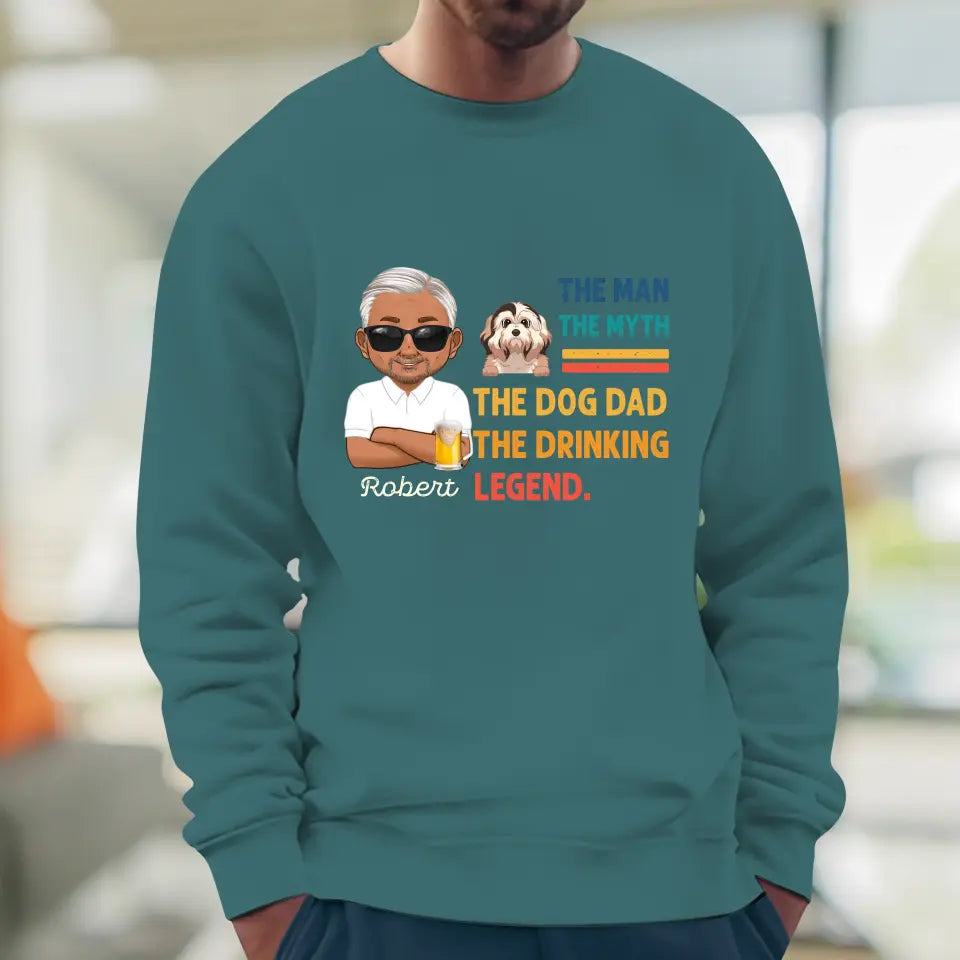 The Man, The Myth, The Dog Dad - Custom Name - Personalized Gifts For Dad - Sweater