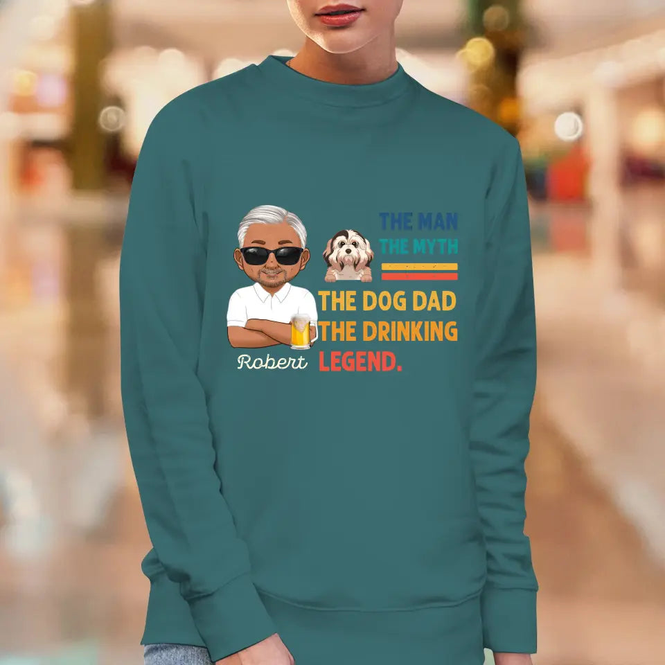 The Man, The Myth, The Dog Dad - Custom Name - Personalized Gifts For Dad - Sweater