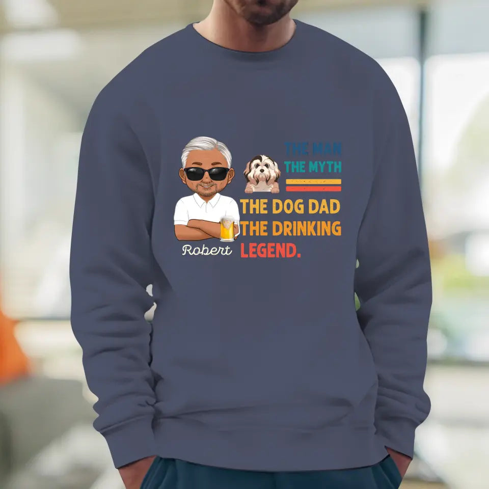 The Man, The Myth, The Dog Dad - Custom Name - Personalized Gifts For Dad - Sweater