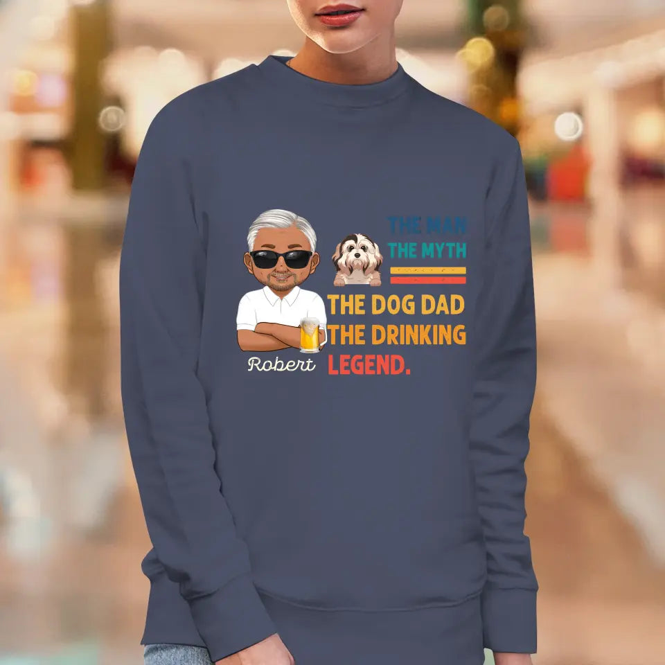 The Man, The Myth, The Dog Dad - Custom Name - Personalized Gifts For Dad - Sweater