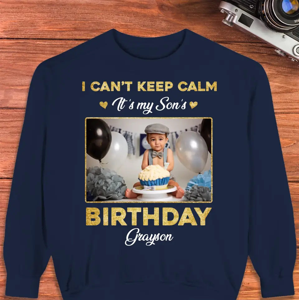 It's My Son's Birthday - Custom Photo - Personalized Gifts For Son - T-Shirt