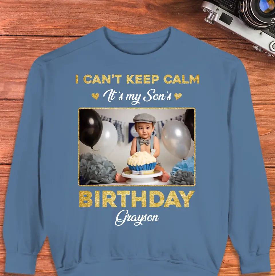 It's My Son's Birthday - Custom Photo - Personalized Gifts For Son - T-Shirt