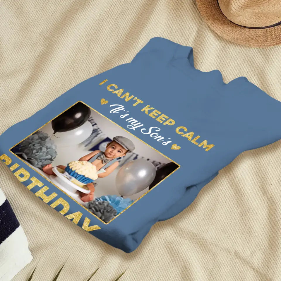 It's My Son's Birthday - Custom Photo - Personalized Gifts For Son - T-Shirt