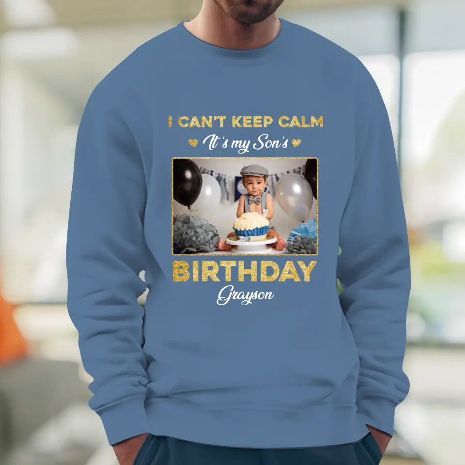 It's My Son's Birthday - Custom Photo - Personalized Gifts For Son - T-Shirt