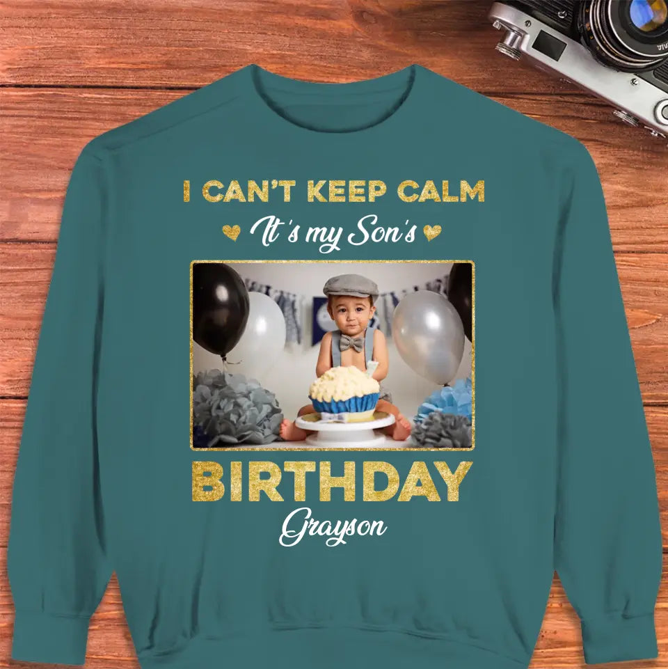 It's My Son's Birthday - Custom Photo - Personalized Gifts For Son - T-Shirt