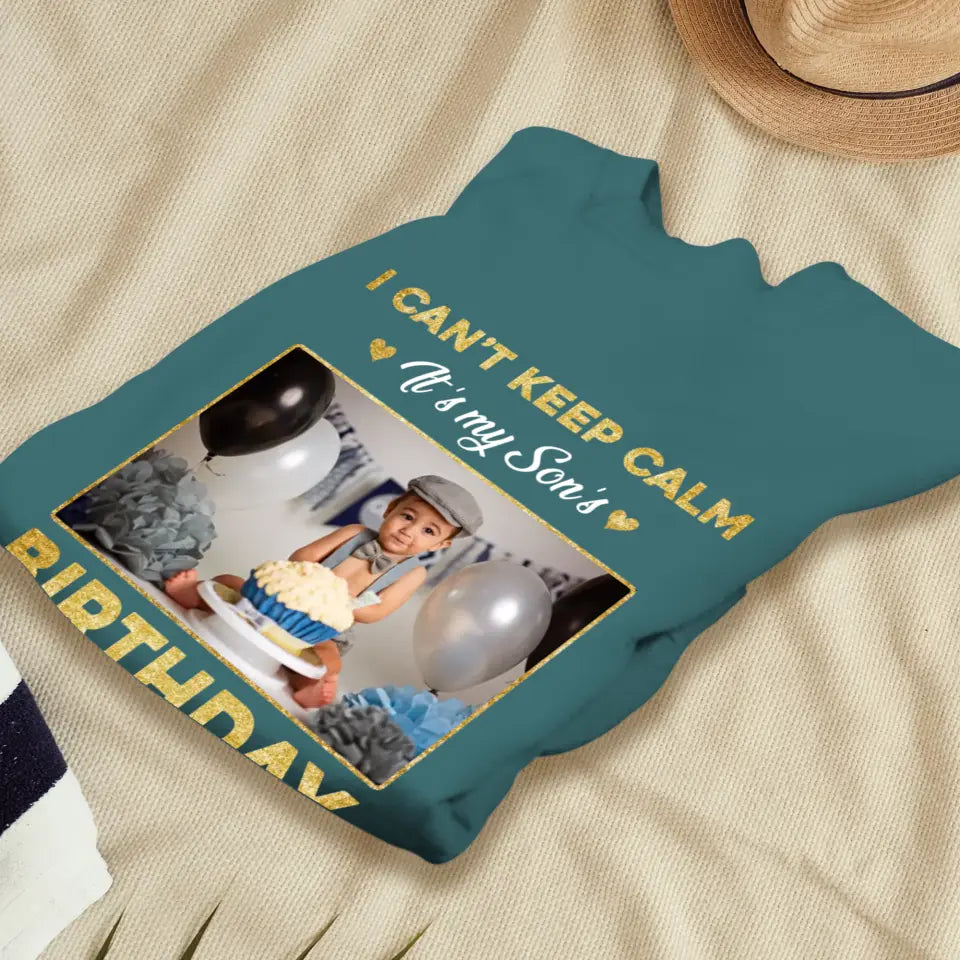 It's My Son's Birthday - Custom Photo - Personalized Gifts For Son - T-Shirt