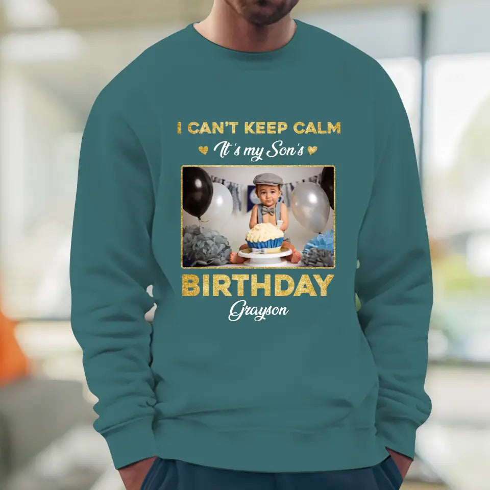 It's My Son's Birthday - Custom Photo - Personalized Gifts For Son - T-Shirt