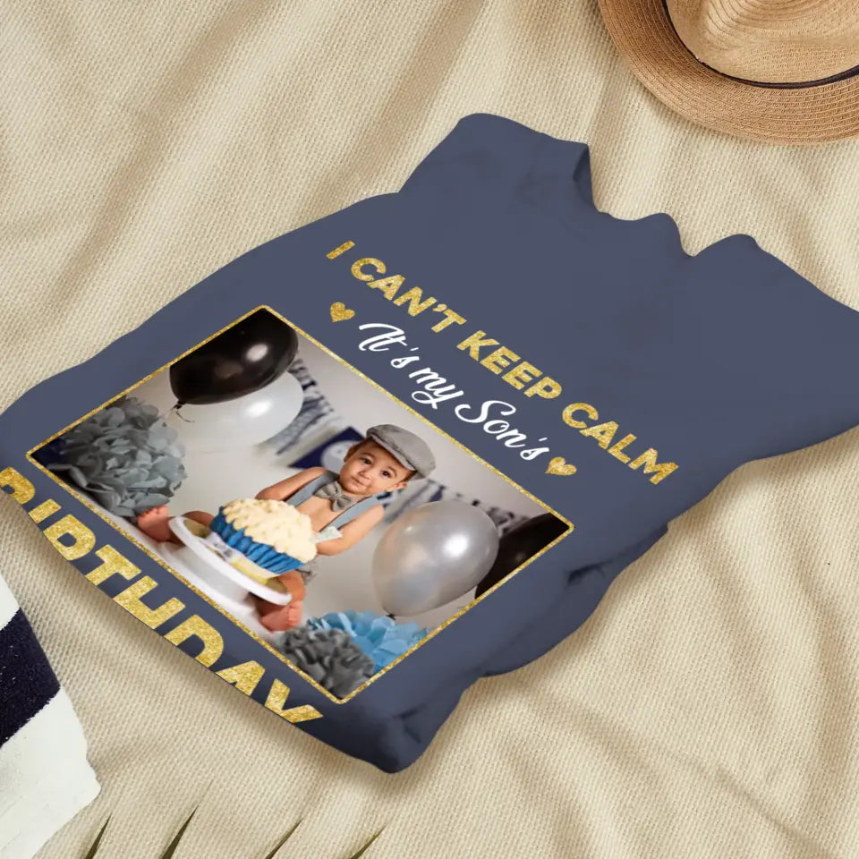 It's My Son's Birthday - Custom Photo - Personalized Gifts For Son - T-Shirt