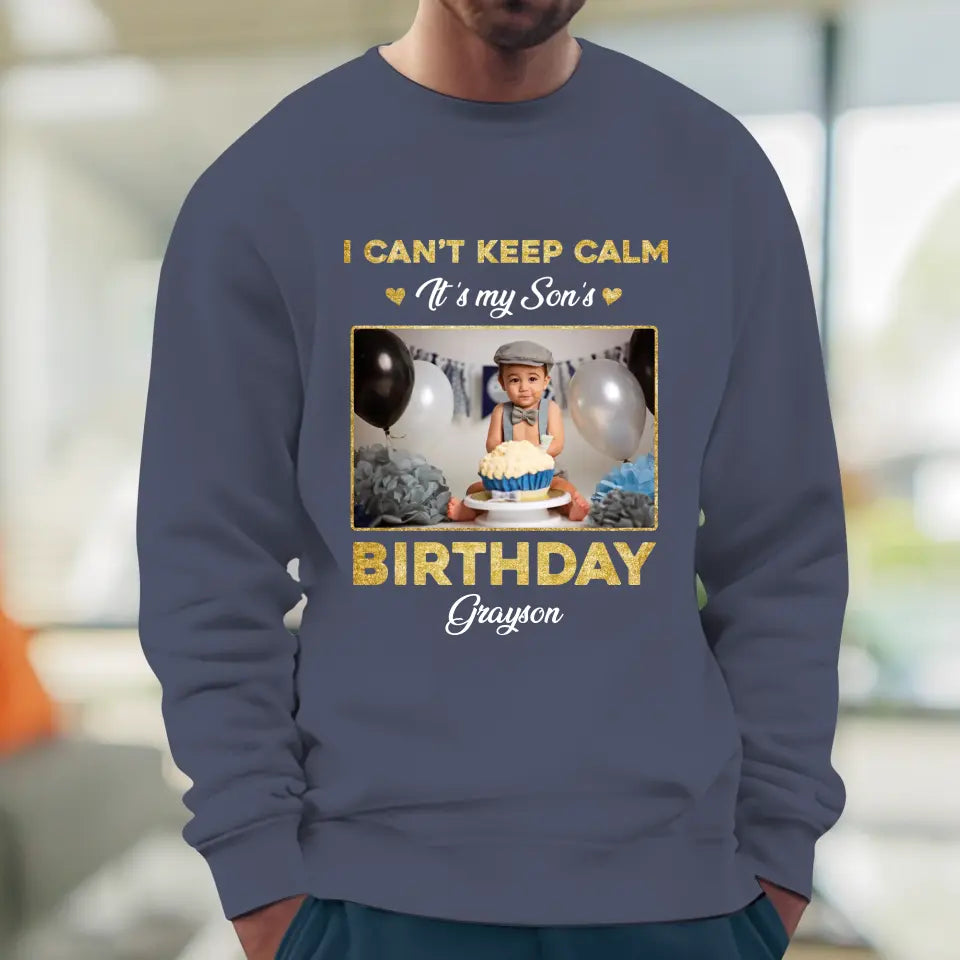 It's My Son's Birthday - Custom Photo - Personalized Gifts For Son - T-Shirt