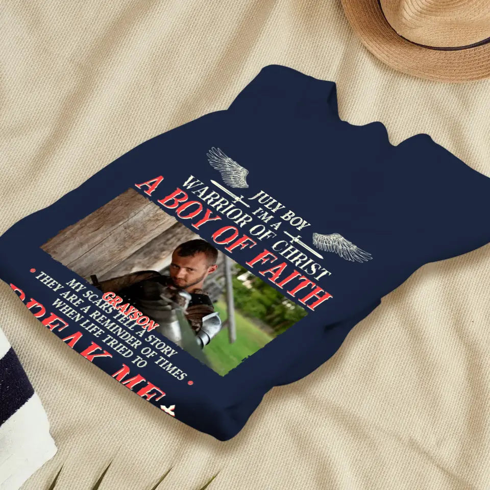 Warrior Of Christ - Custom Photo - Personalized Gifts For Him -  T-Shirt