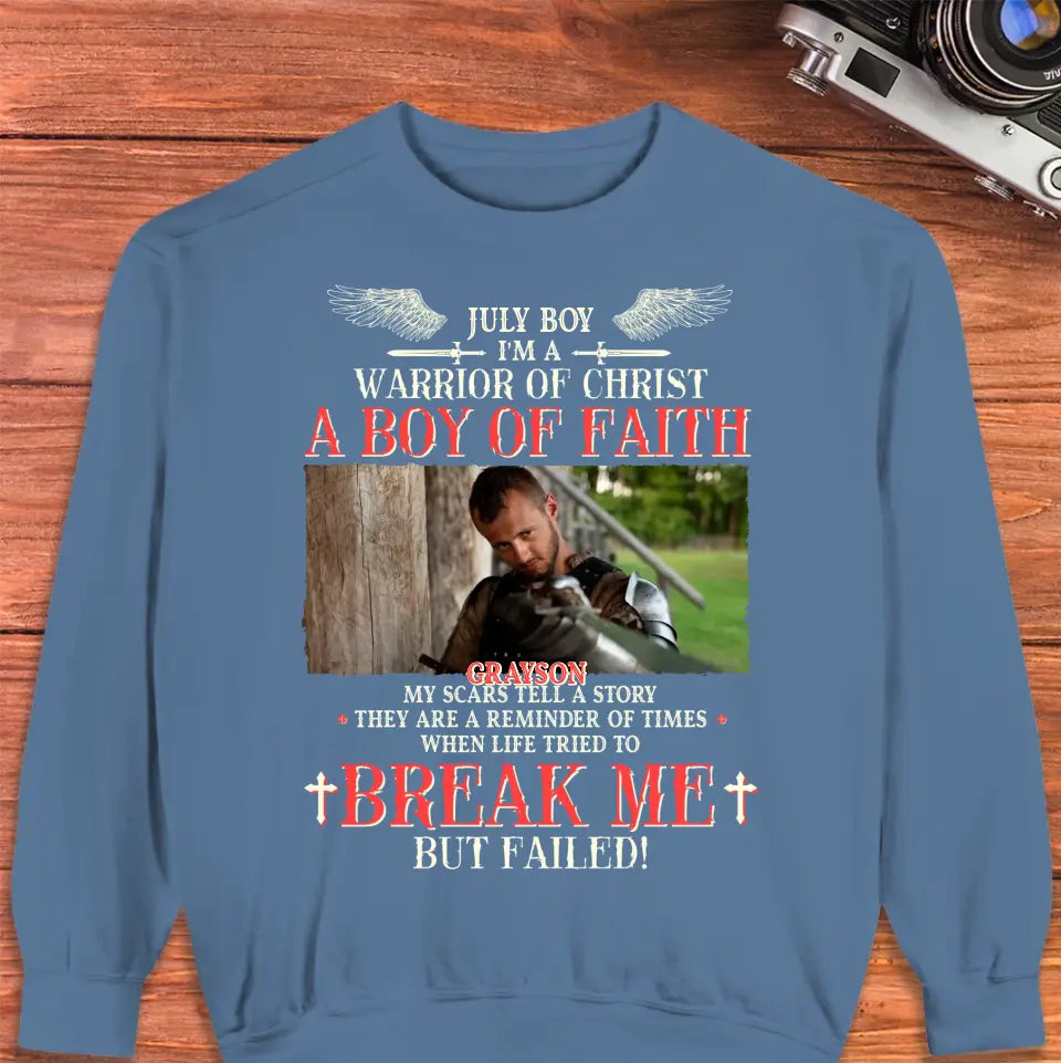 Warrior Of Christ - Custom Photo - Personalized Gifts For Him -  T-Shirt